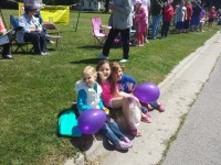image of three girls at Forestville Flag Day Parade